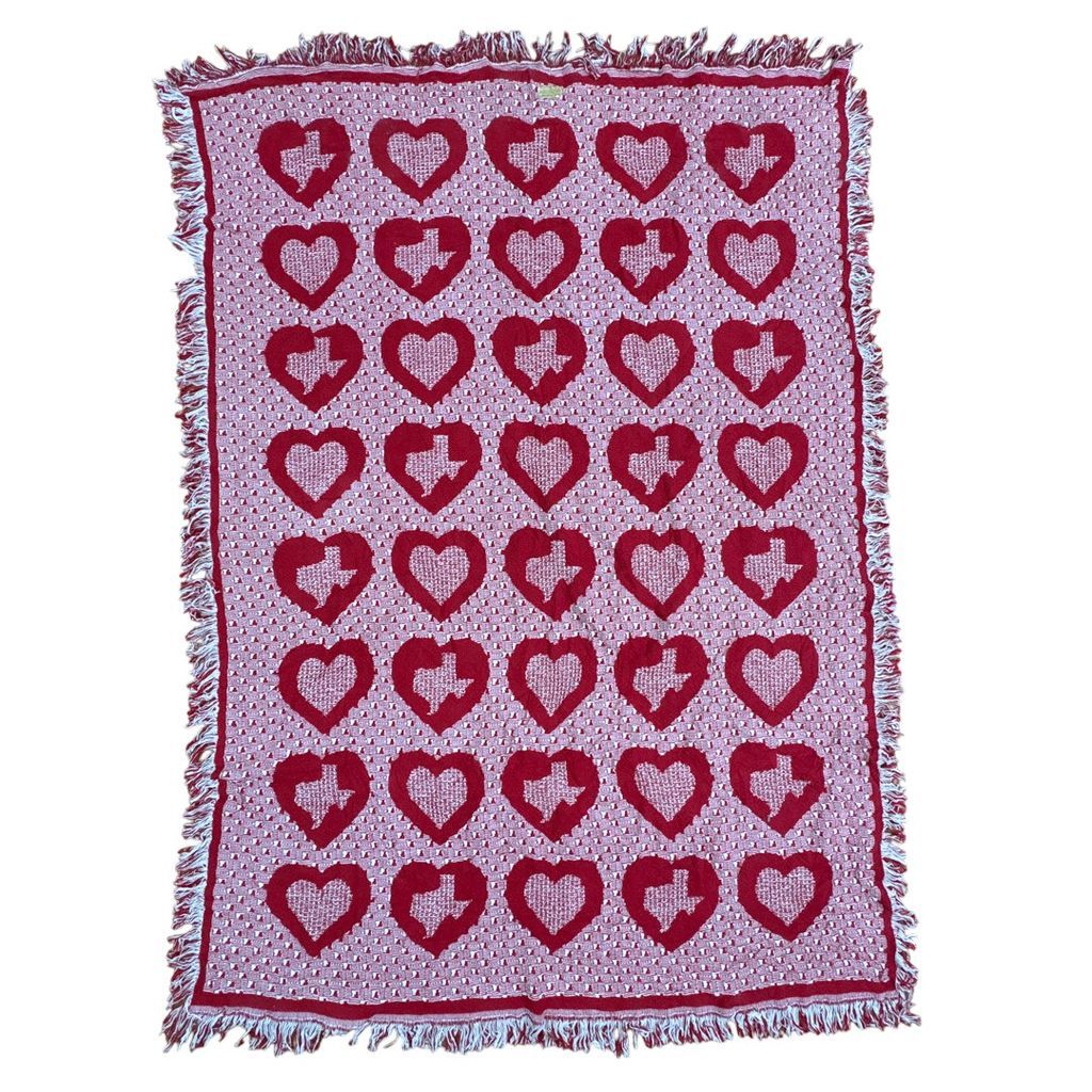 vintageラグ ブランケット マルチカバー タペストリー USA製 MADE IN USA ハート ドット パターン かわいい Rug Throw Blanket Heart Cute 2401