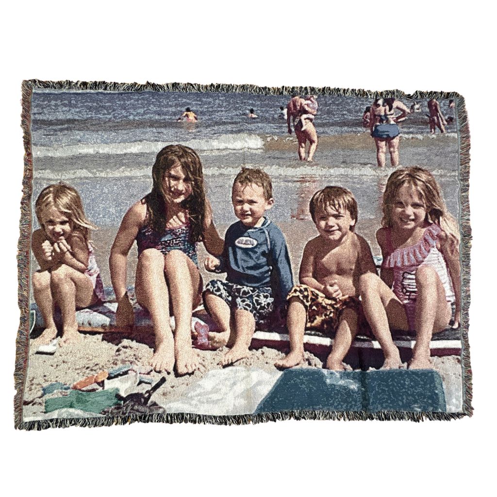 vintageラグ ブランケット マルチカバー タペストリー USA製 フォト 人物 記念 集合写真 家族 Rug Blanket Photo 3319