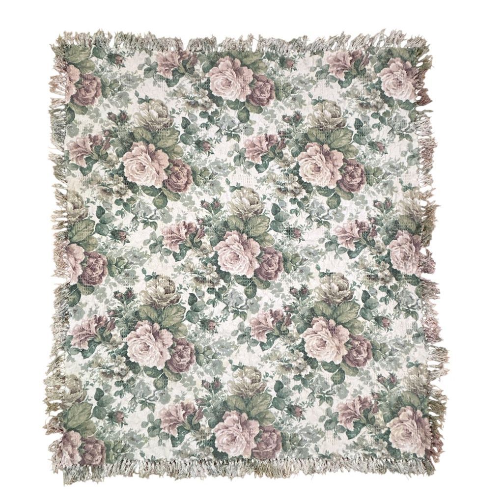 vintageラグ ブランケット マルチカバー タペストリー ハート フラワー 花 バラ 総柄 エレガント Rug Throw Blanket Rose 2459 6,930円