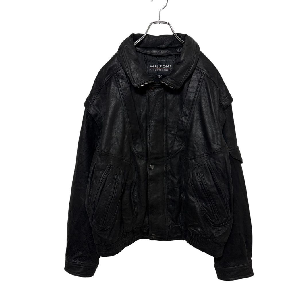 【WILSONS】 本革 レザージャケット 無地 ブラック S-2949