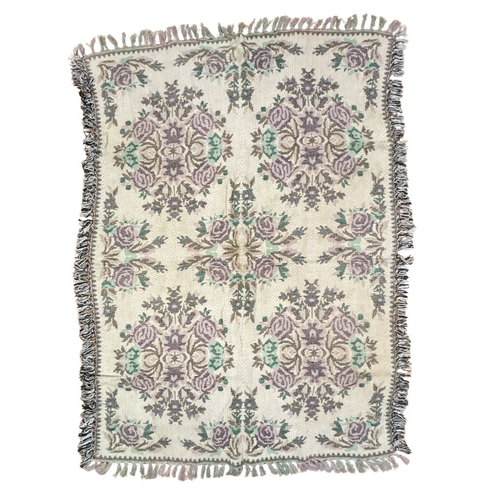 vintageラグ ブランケット マルチカバー タペストリー フラワー 花 レトロ パターン Rug Blanket Floral 2944