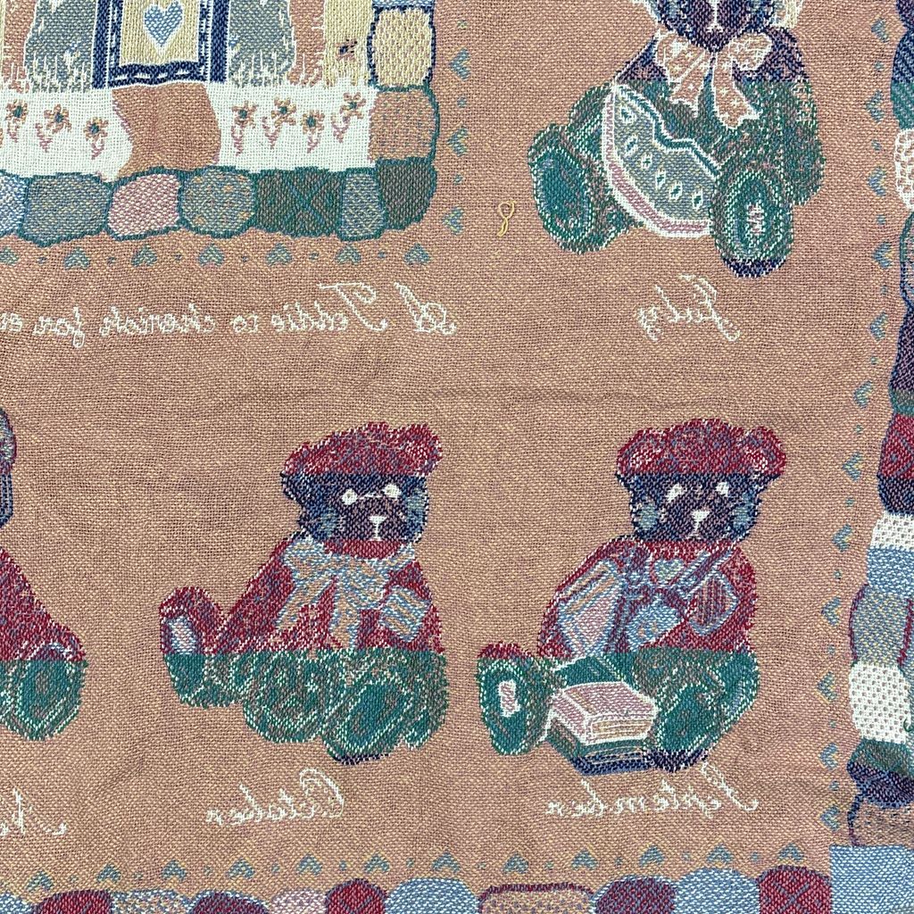 vintageラグ ブランケット マルチカバー タペストリー クマ テディベア