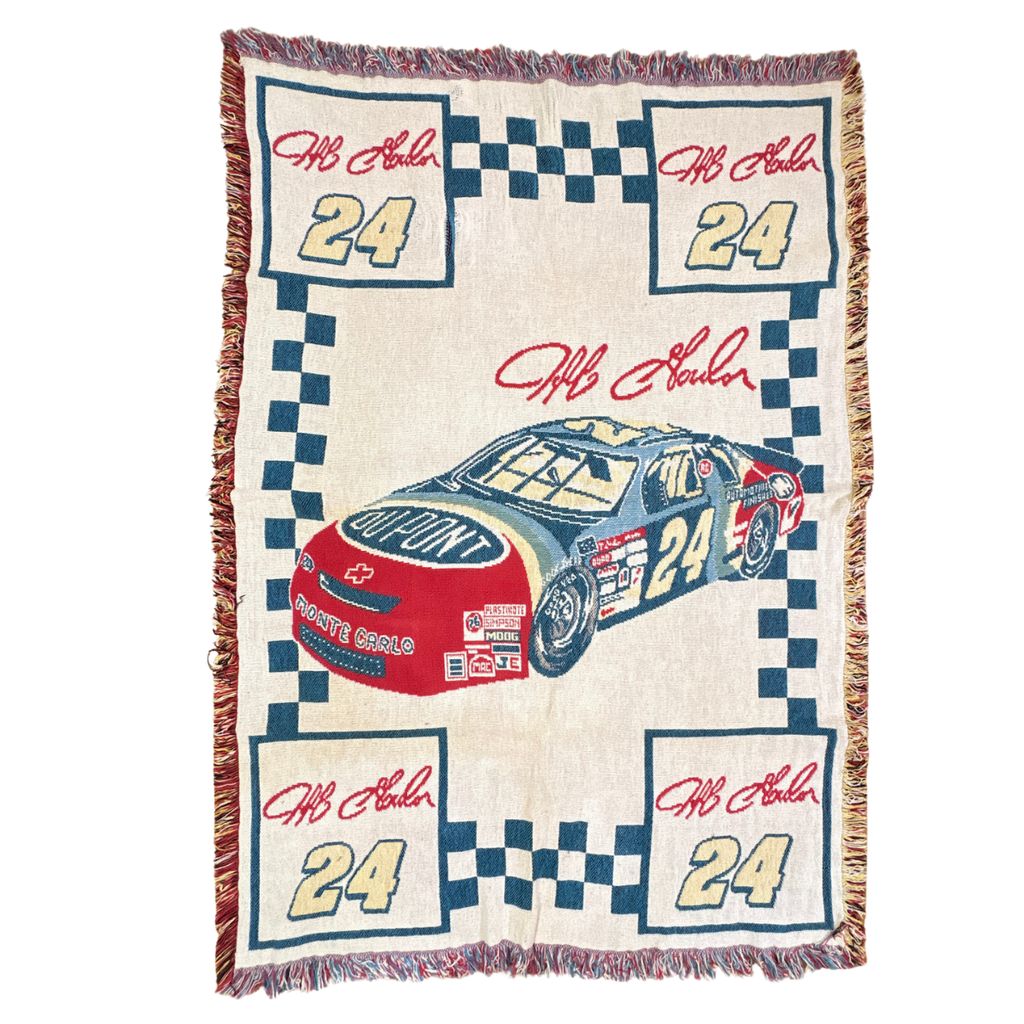 vintageラグ ブランケット マルチカバー タペストリー ナスカー ジェフゴードン #24 シボレー Rug Blanket NASCAR 3871