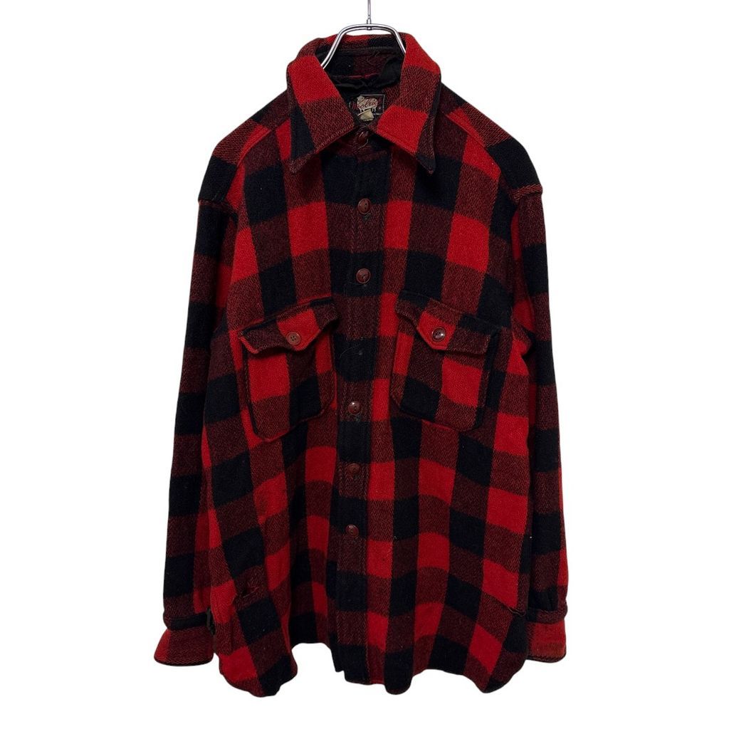 【WOOLRICH】 40～50s Vintage Buffalo Check CPO Shirt バッファローチェック CPOシャツ S-4229