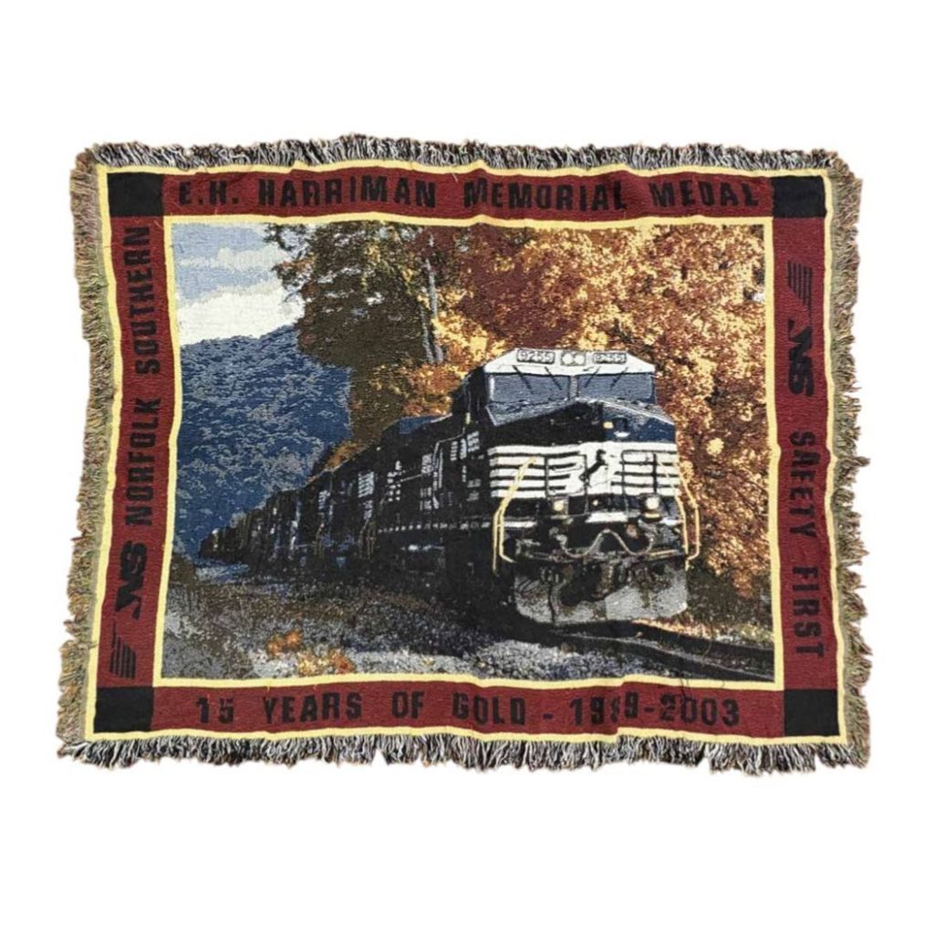 vintageラグ カーペット ノーフォーク・サザン鉄道 記念 1658
