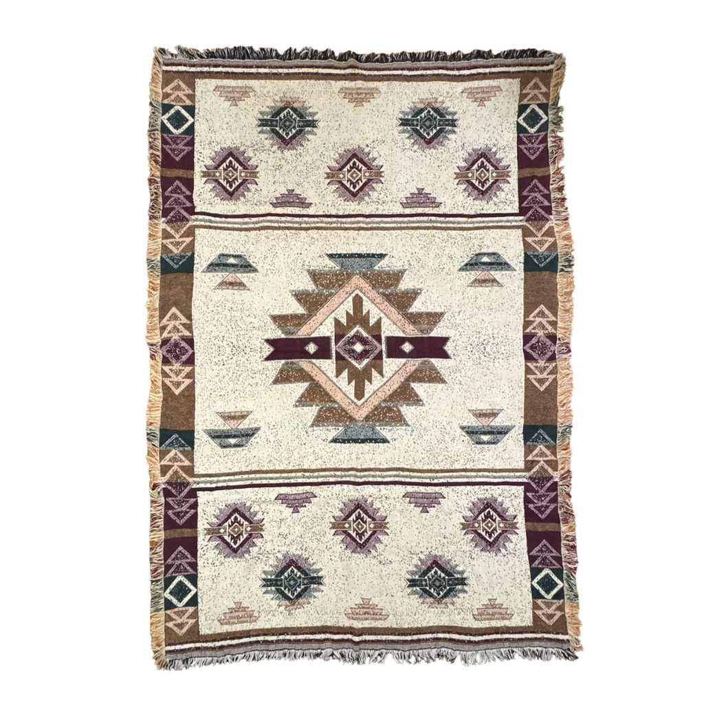 vintageラグ ブランケット マルチカバー タペストリー ネイティブ柄 民族 幾何学模様 Rug Blanket Native Pattern 2831