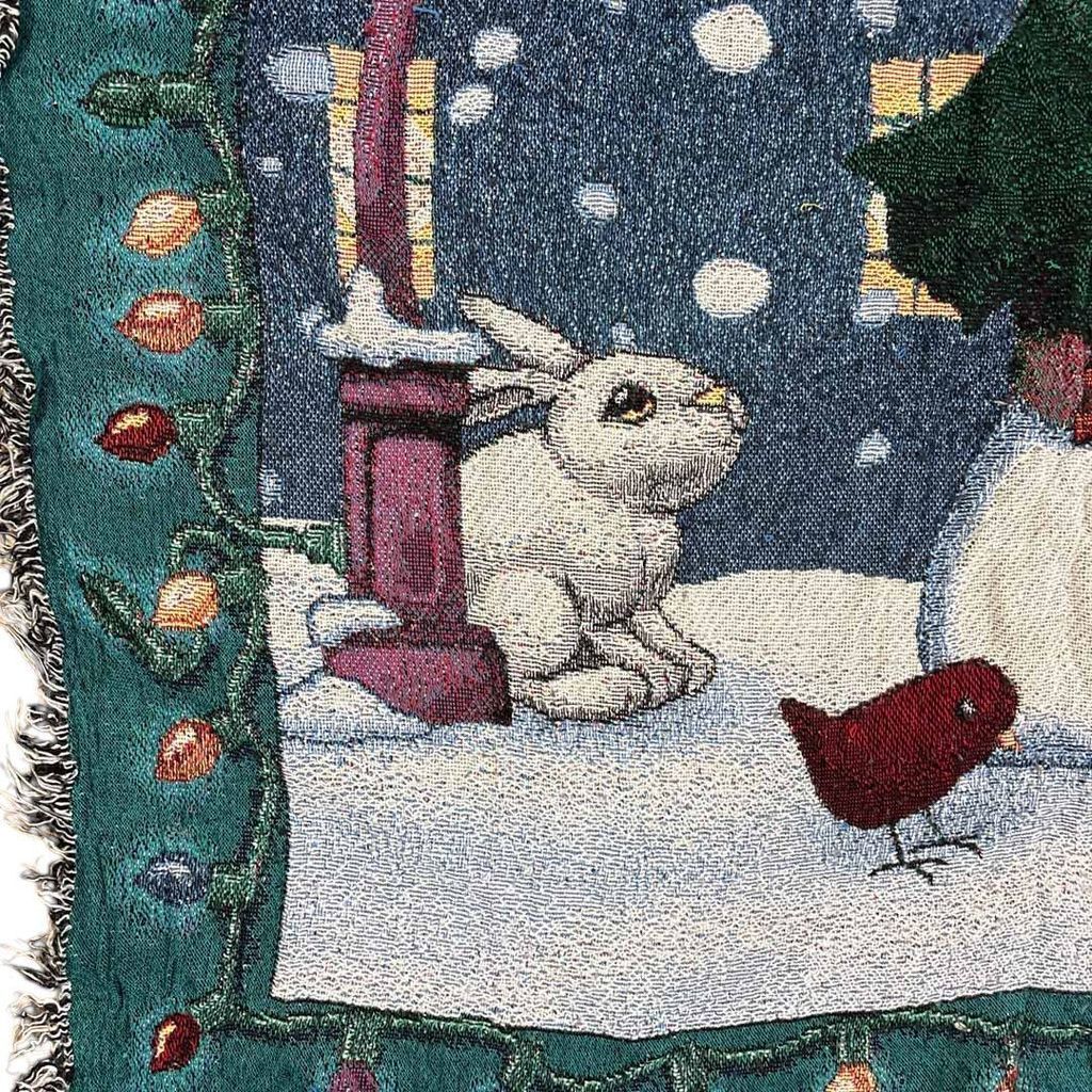 vintageラグ カーペット 雪だるま うさぎ クリスマス 2105 - メルカリ