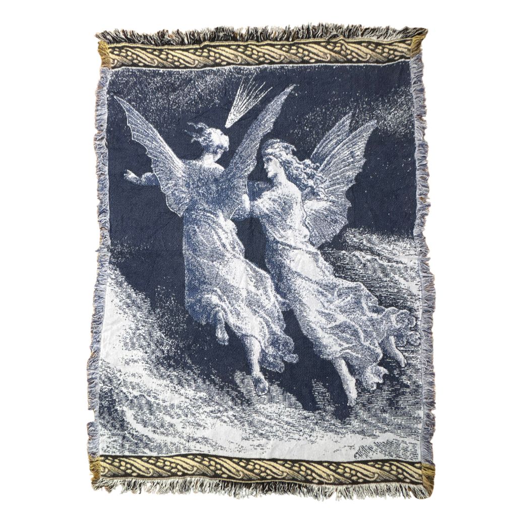 vintageラグ ブランケット マルチカバー タペストリー 天使 エンジェル 宗教 アート 絵画 Rug Blanket Angel 3425