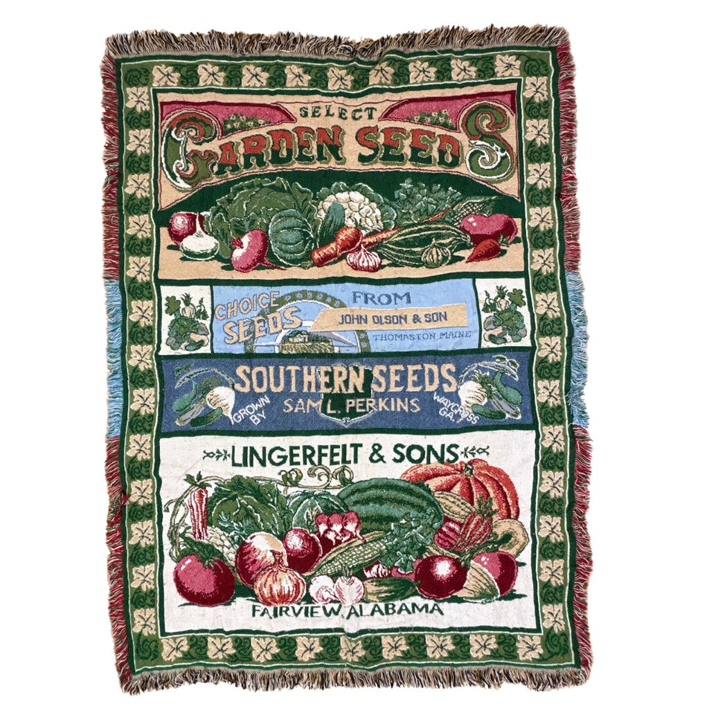 vintageラグ ブランケット マルチカバー タペストリー 野菜 ガーデニング ベジタブル Rug Blanket Veggies 2909 6,750円