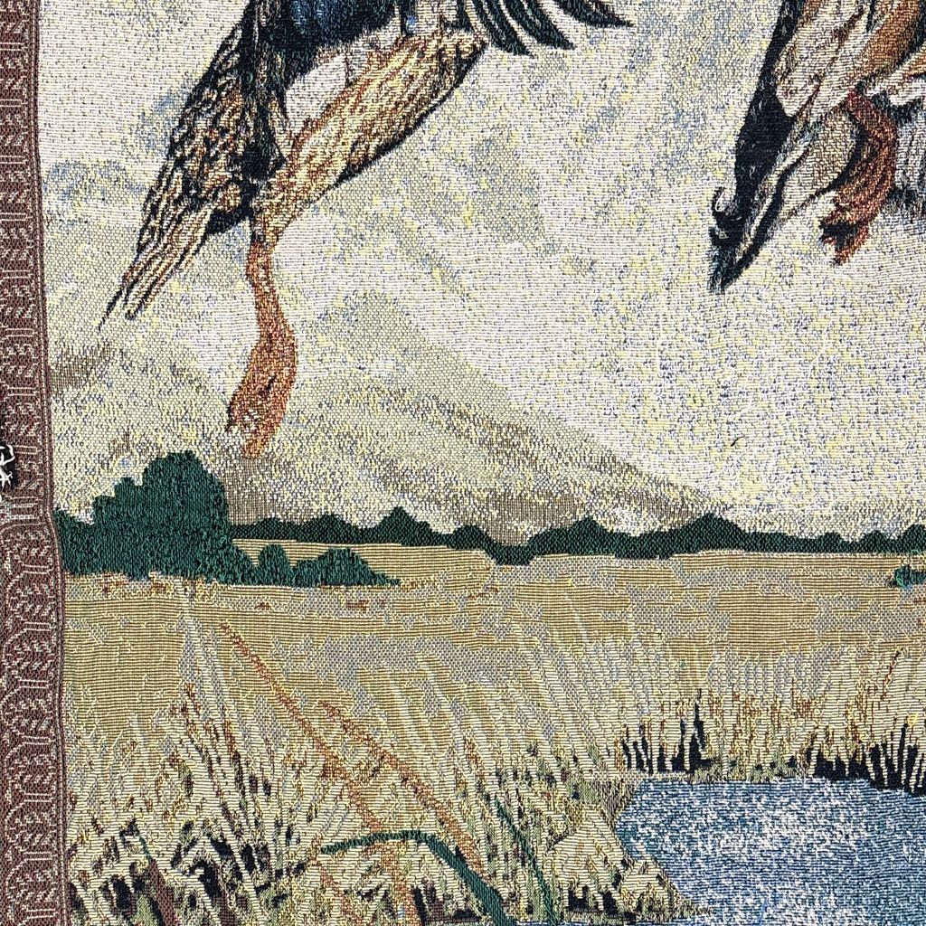 vintageラグ ブランケット マルチカバー タペストリー カモ 鳥