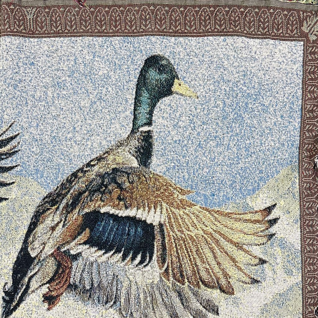 vintageラグ ブランケット マルチカバー タペストリー カモ 鳥