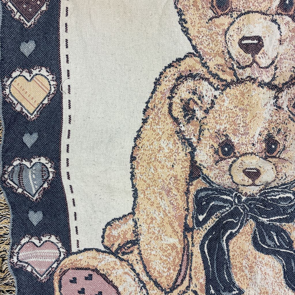 Pandra 様❤️レア❤️タグ付き‼️ハウスオブニスベット　ビンテージテディベア vintageラグ ブランケット マルチカバー タペストリー アニマル 動物