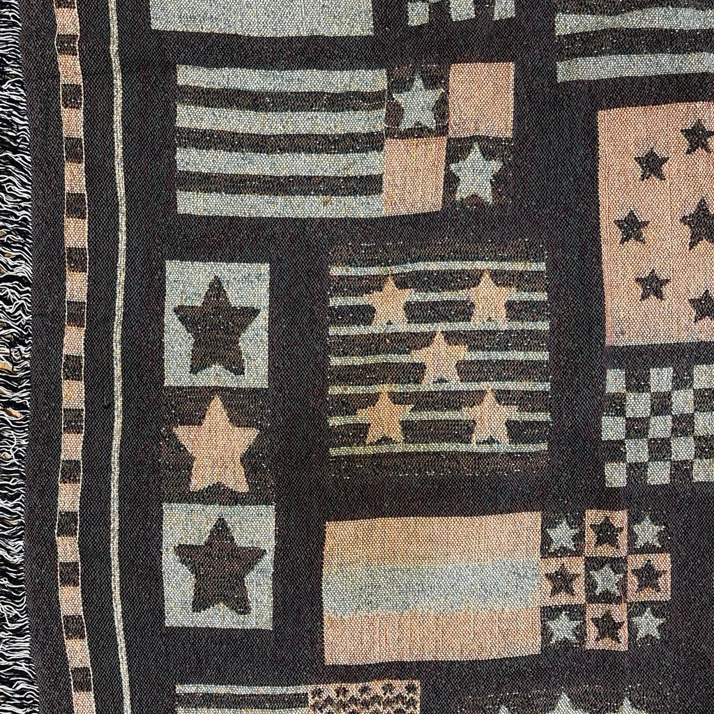 vintageラグ ブランケット マルチカバー タペストリー 星条旗 レトロ