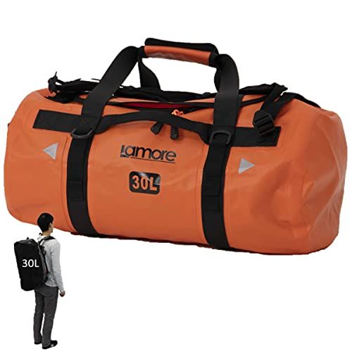 Lamore 防水 ダッフルバッグ 耐水 ボストンバッグ スポーツバッグ 旅行バッグ ジムバッグ 3way 大容量 ドラムバック リュック ポストン 旅行 duffel [A354] (3) オレンジ, 60L)AR c24b277a