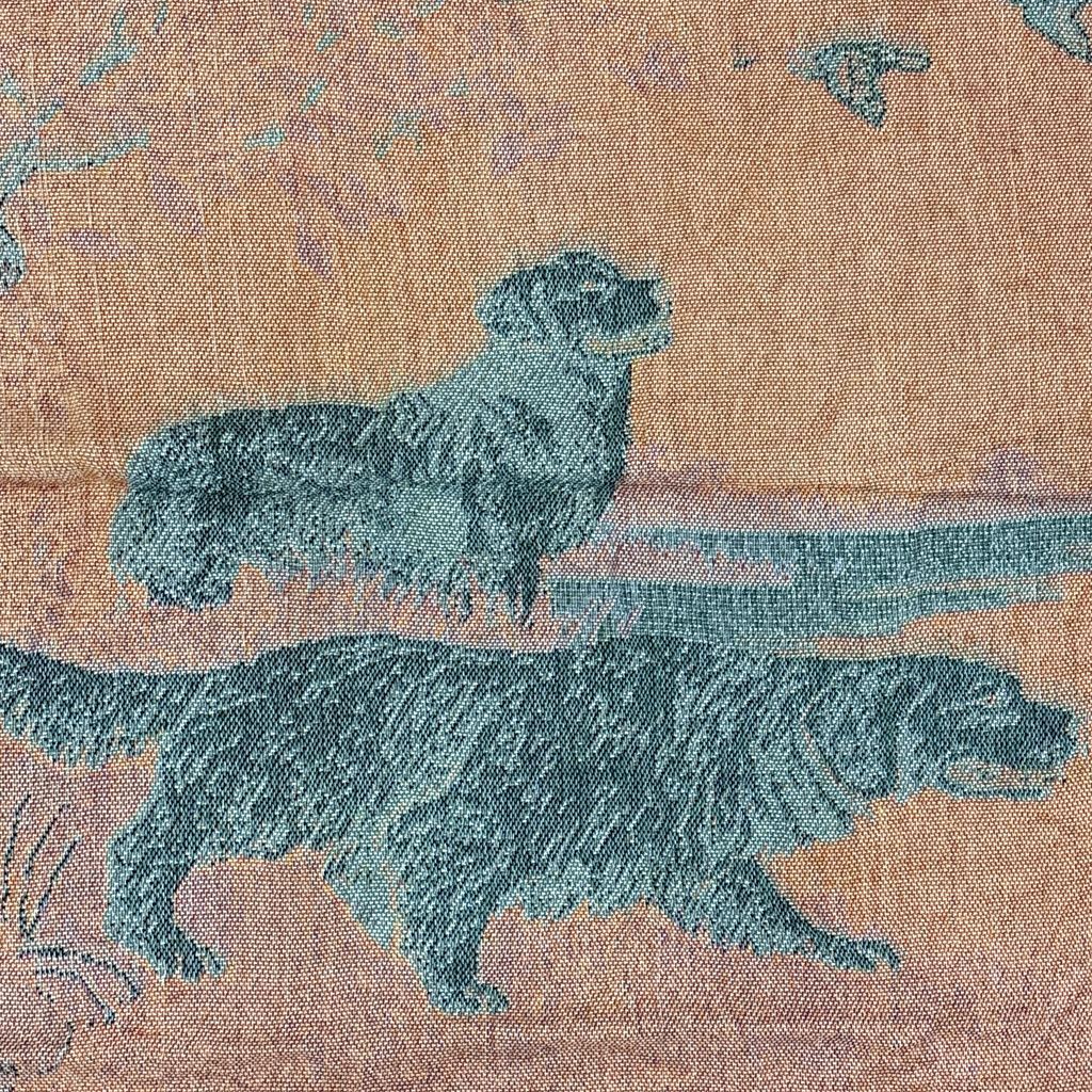 犬柄 ジャガード織り タペストリー ラグ ブランケット ヴィンテージ vintageラグ ブランケット マルチカバー タペストリー ゴールデン