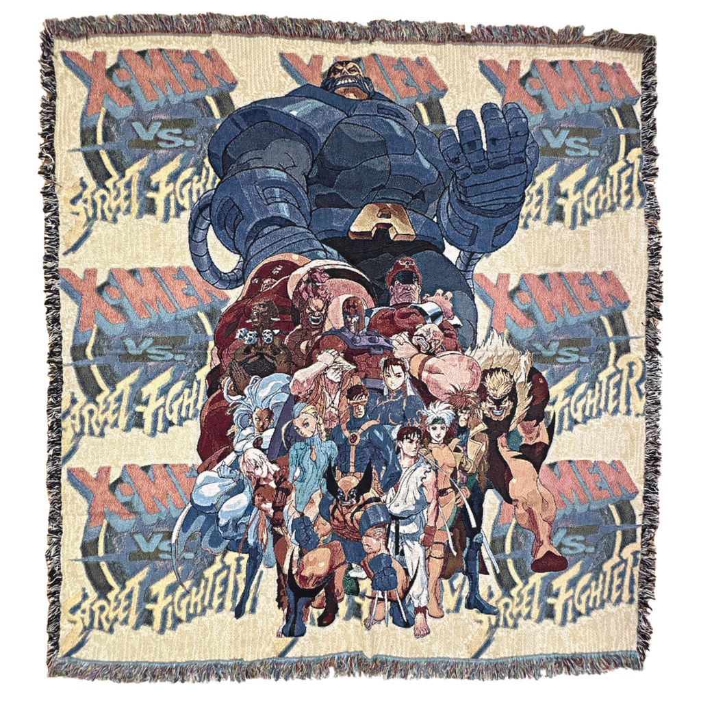 vintageラグ ブランケット マルチカバー ストリートファイター エックスメン X-MEN VS Street Fighter Blanket 2691