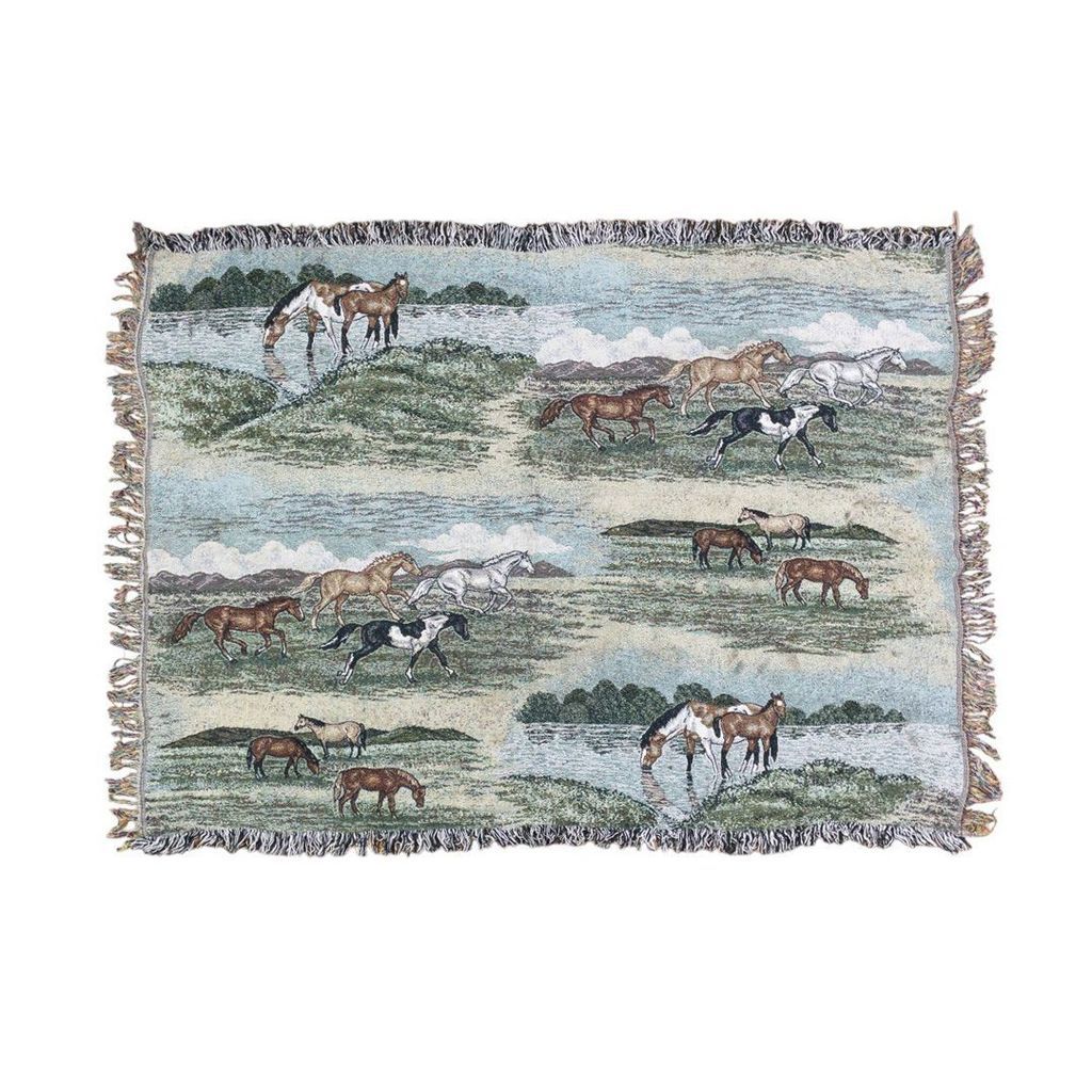 vintageラグ カーペット 馬 ホース 風景 アート1262 7,700円