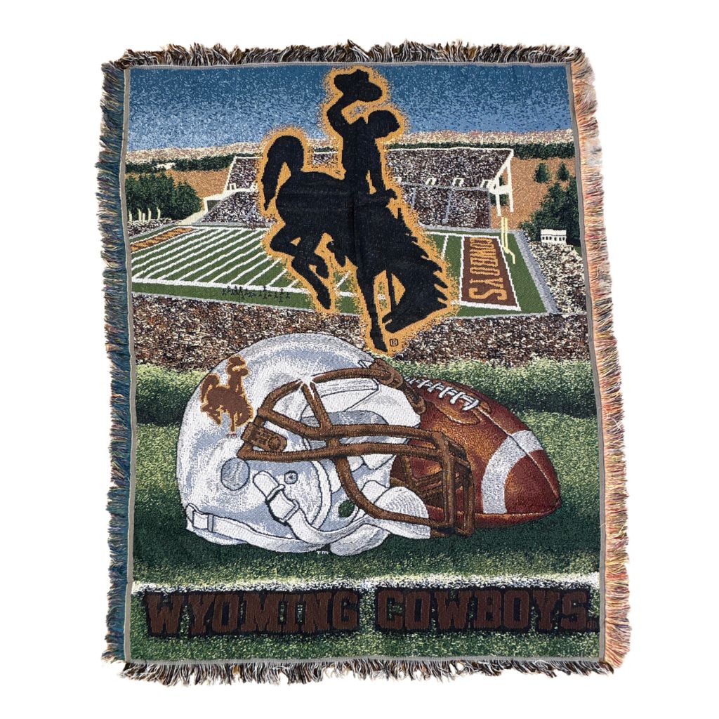 vintageラグ ブランケット マルチカバー タペストリー USA製 ワイオミングカウボーイズ Rug Throw Blanket Football 2669 6,240円