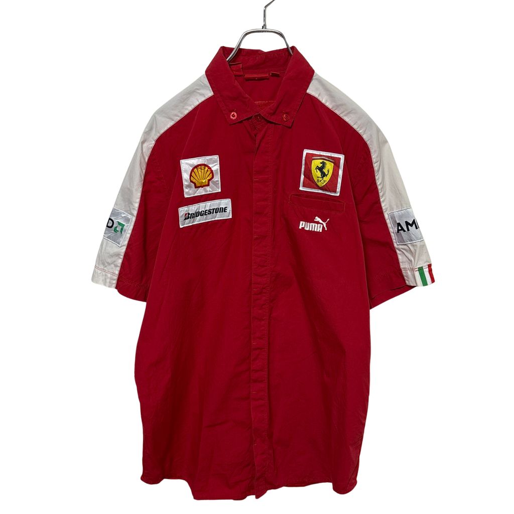 【PUMA】 Scuderia Ferrari F1 Team Shirt フェラーリ AMD 企業ロゴ レーシング ピットシャツ S-6916