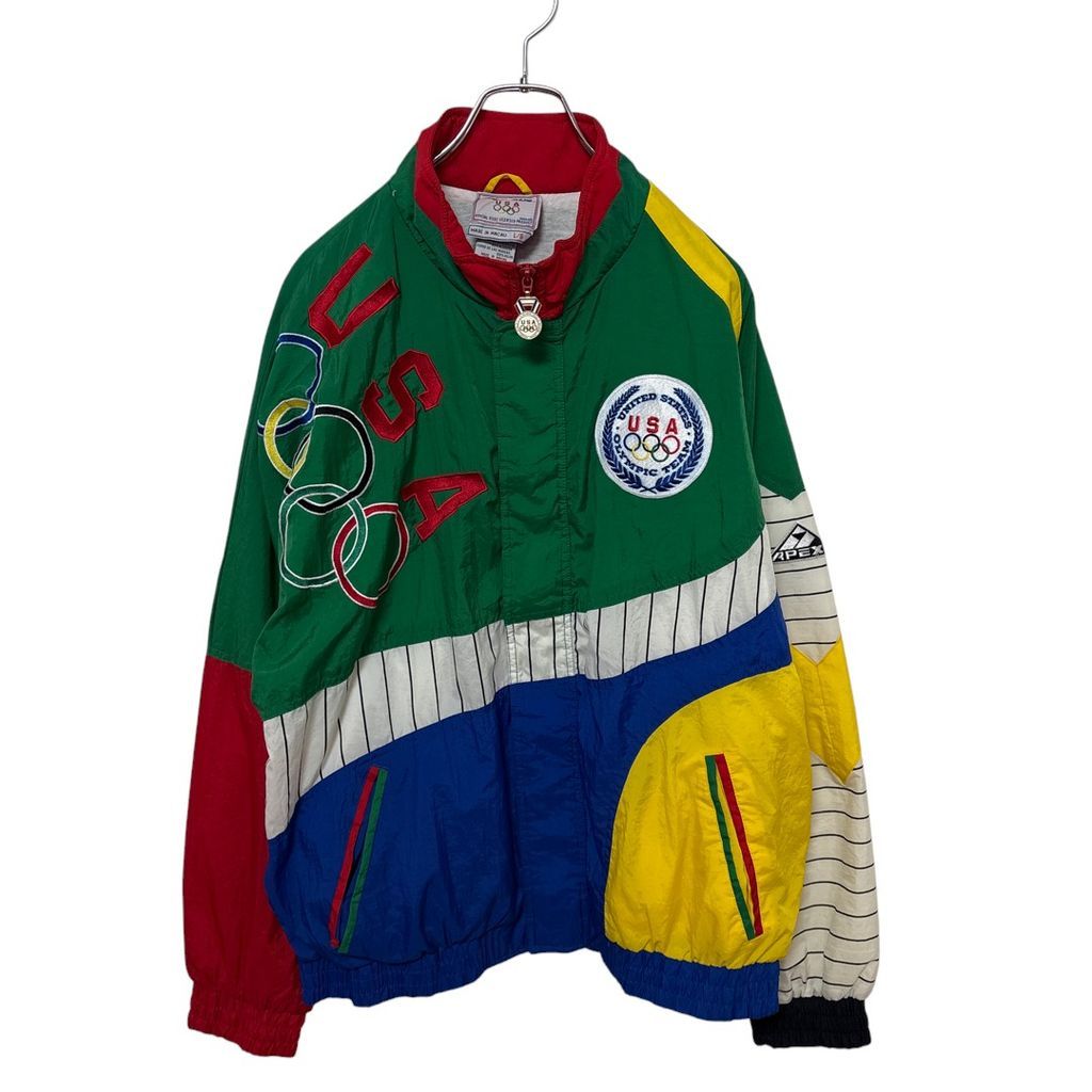 【APEX ONE】 USA Olympic Team Official Nylon Jacket Multicolor 五輪 ナイロンジャケット S-4168