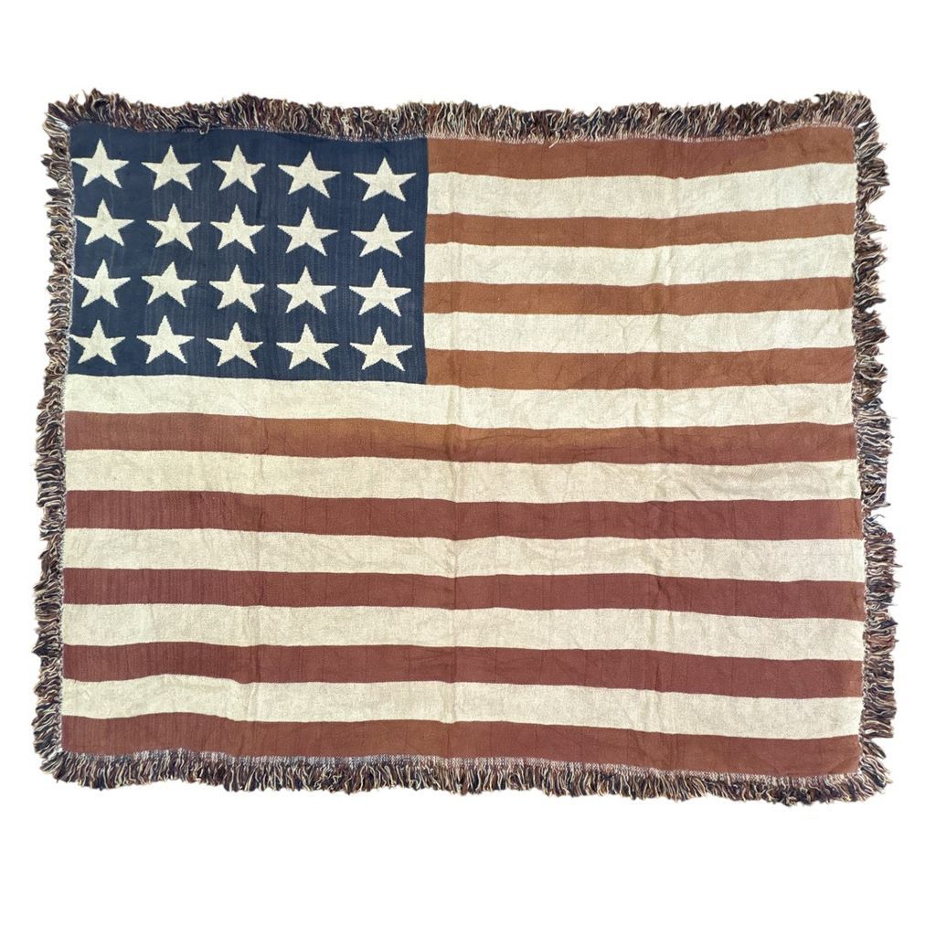 vintageラグ ブランケット マルチカバー タペストリー アメリカ 国旗 星条旗 American Flag Rug Throw Blanket 2386