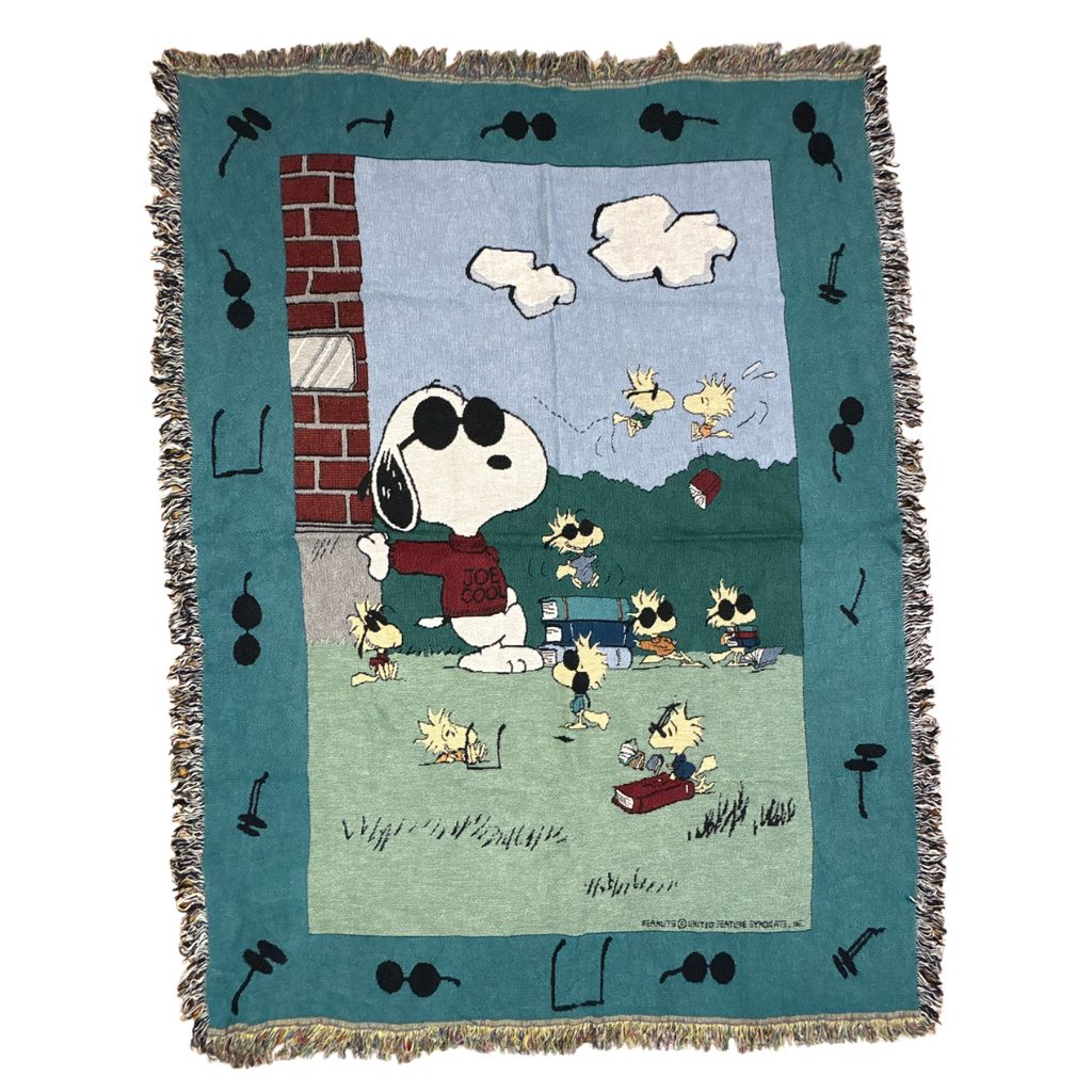 vintageラグ ブランケット マルチカバー タペストリー USA製 スヌーピー サングラス Rug Blanket Snoopy Peanuts 2690 10,650円