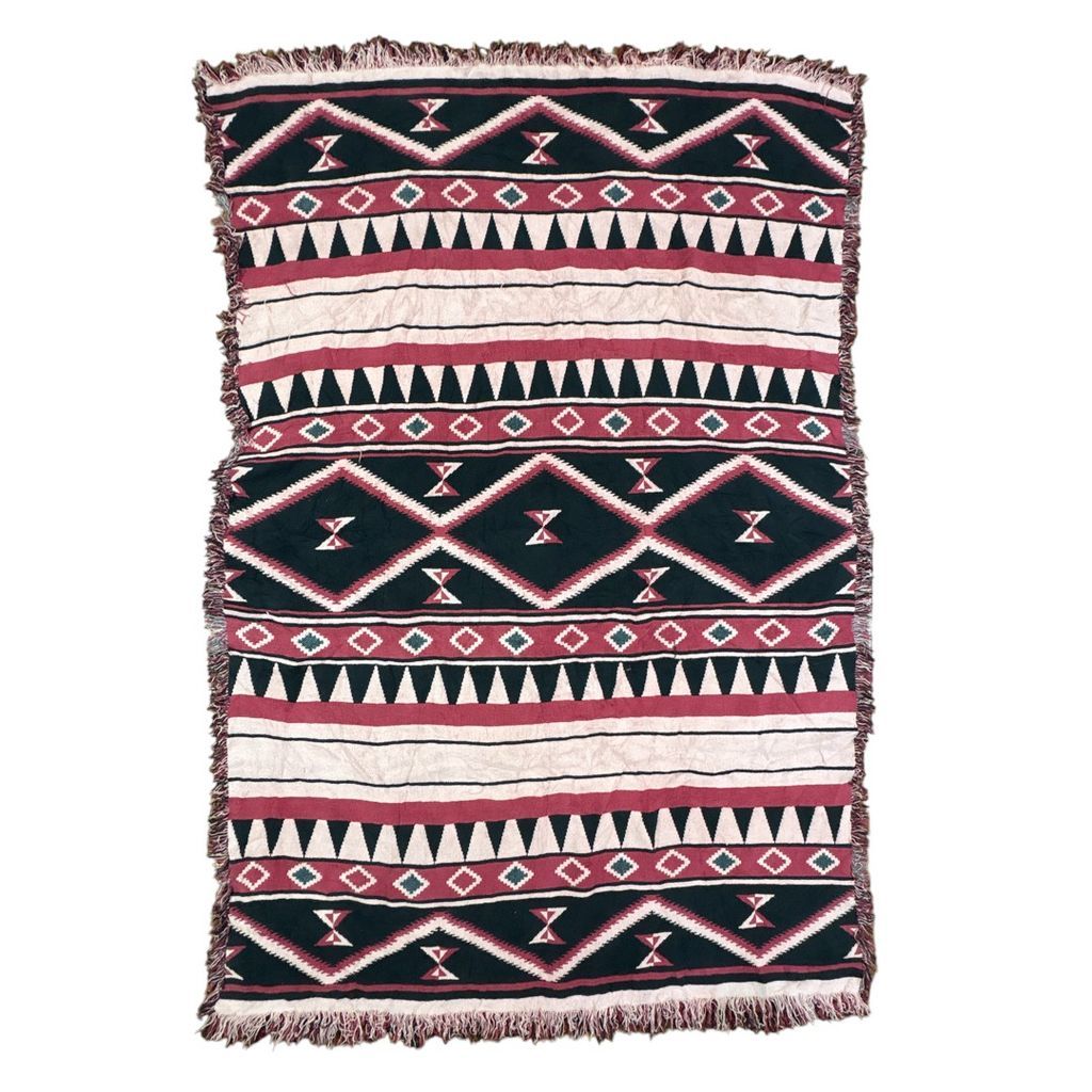 vintageラグ ブランケット マルチカバー タペストリー ネイティブ柄 オルテガ 民族 幾何学模様 Rug Throw Blanket Native Ortega Ethnic 2419 6,750円