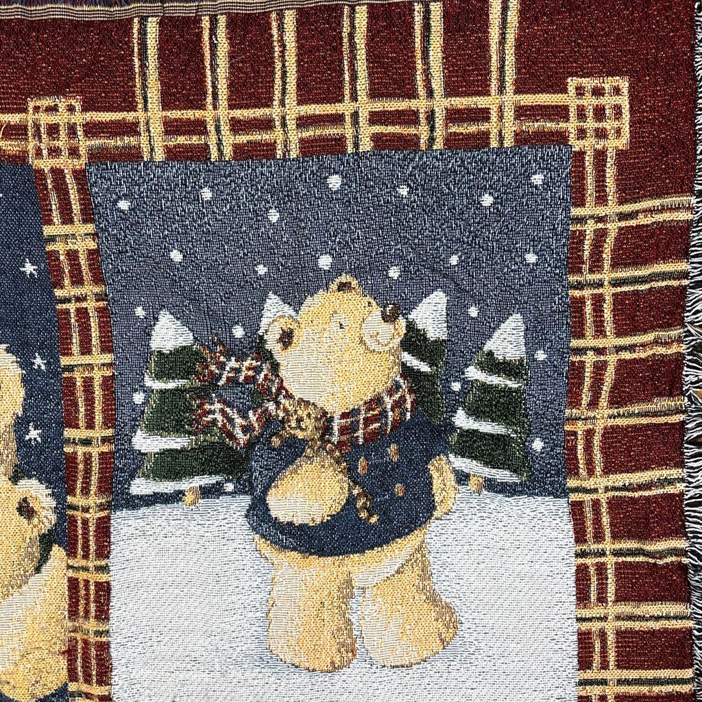 vintageラグ ブランケット マルチカバー タペストリー テディベア
