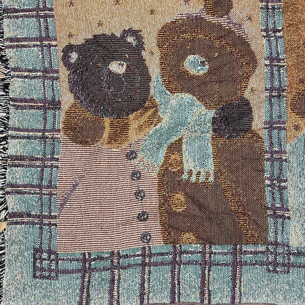 vintageラグ ブランケット マルチカバー タペストリー テディベア