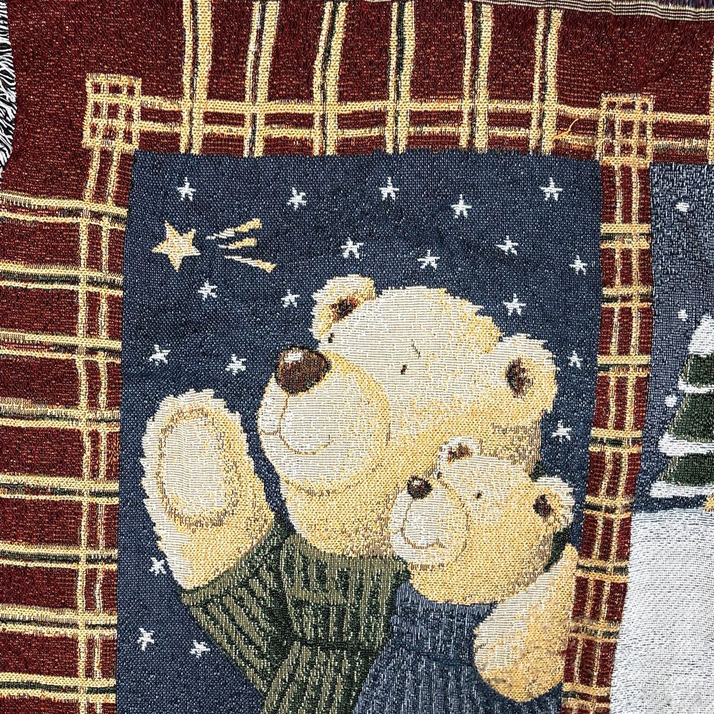 vintageラグ ブランケット マルチカバー タペストリー テディベア