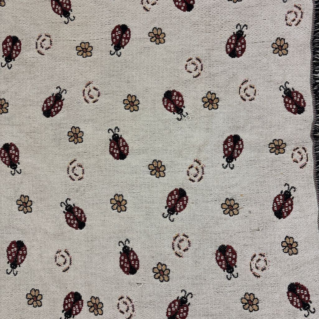 vintageラグ ブランケット マルチカバー タペストリー てんとう虫
