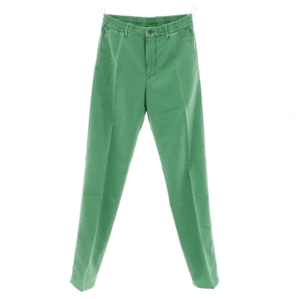 【新品】インコテックス スラックス INCOTEX SLACKS コットンリヨセル ストライプ イージーパンツ グリーン【サイズ29】【メンズ】