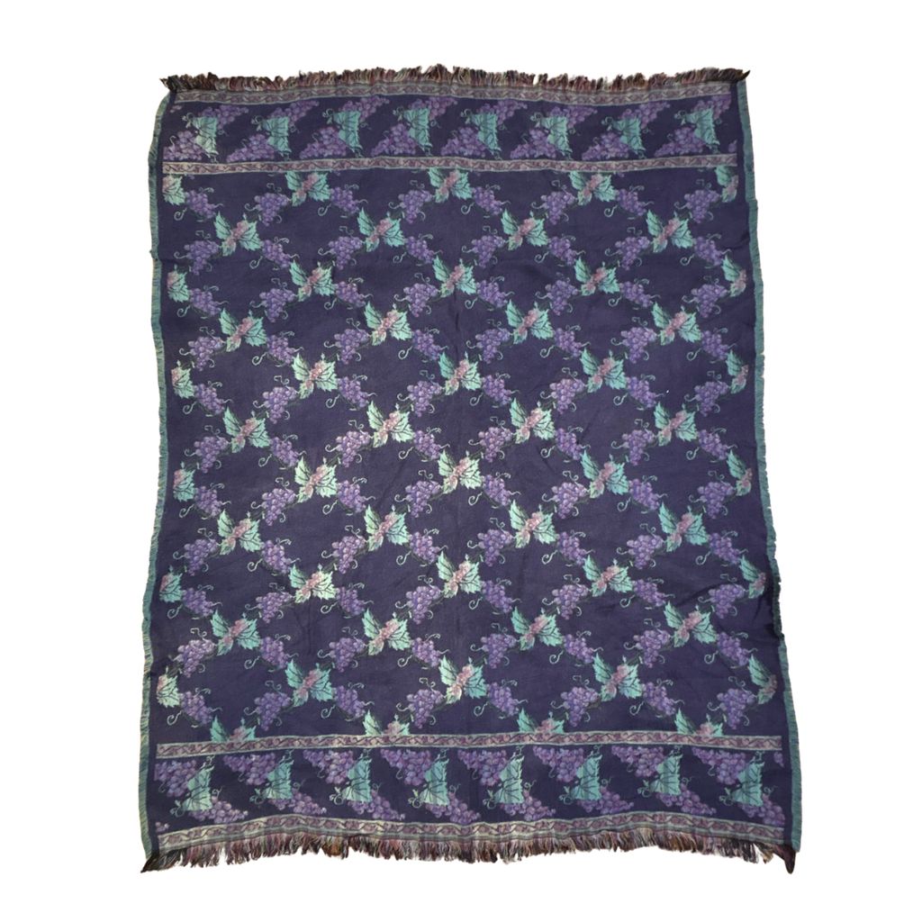 vintageラグ ブランケット マルチカバー タペストリー グレープ ぶどう 果物 フルーツ Rug Blanket Grape 3562