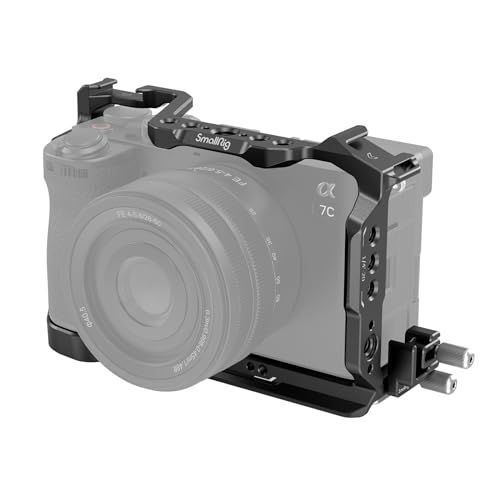 SmallRig カメラケージキット Sony対応 Alpha 7C II/Alpha 7CR対応 アルカクイックリリースプレート内蔵 拡張性 底部1/4”-20とM2.5ネジで固定 ビデオカメラケージ 4422t ef665685