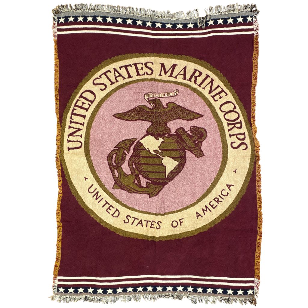vintageラグ ブランケット マルチカバー タペストリー 米国海兵隊 米軍 ミリタリー マリン Rug Blanket USMC 3681 7,100円