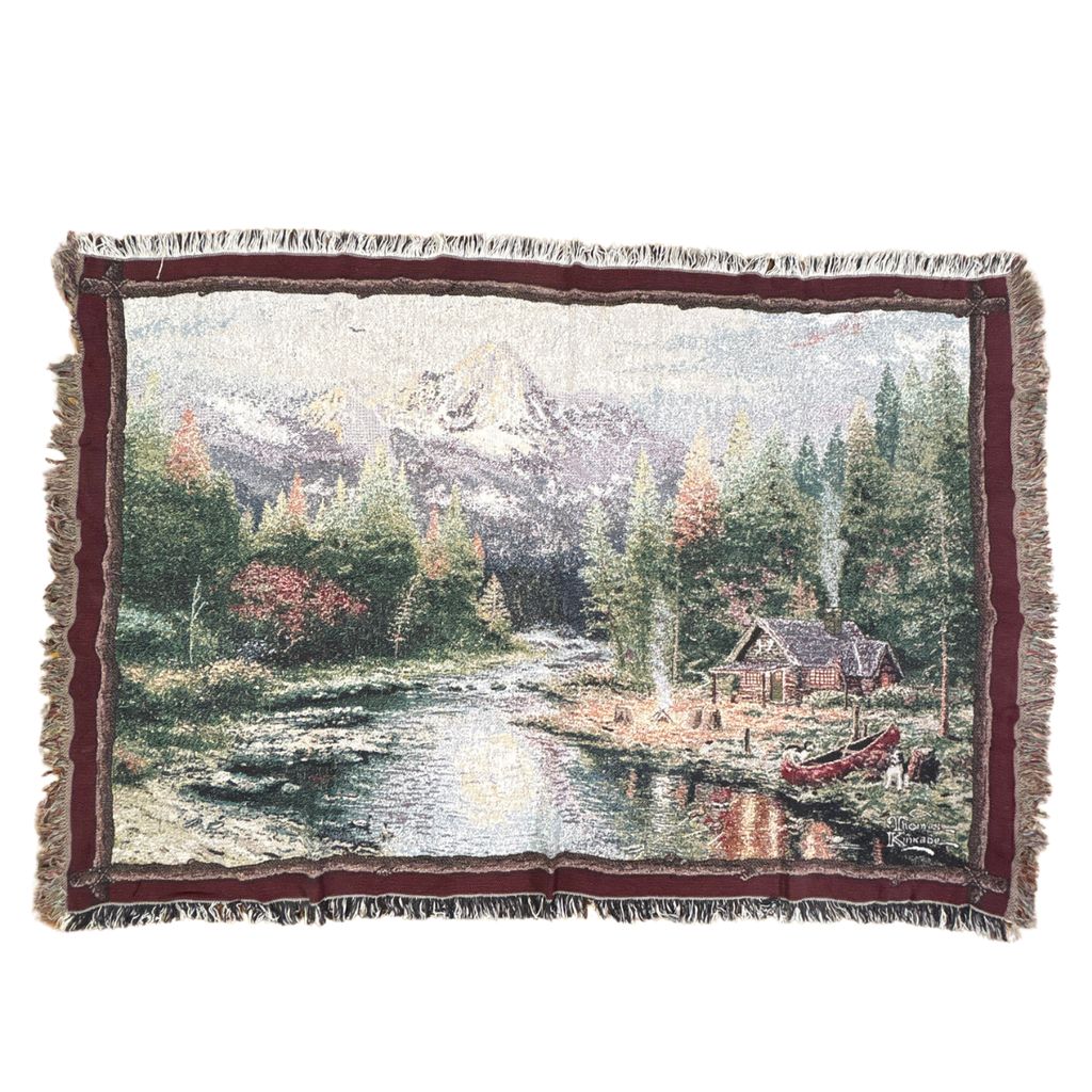 vintageラグ ブランケット マルチカバー タペストリー トーマスキンケード 風景 別荘 コテージ Rug Blanket Landscape 3462
