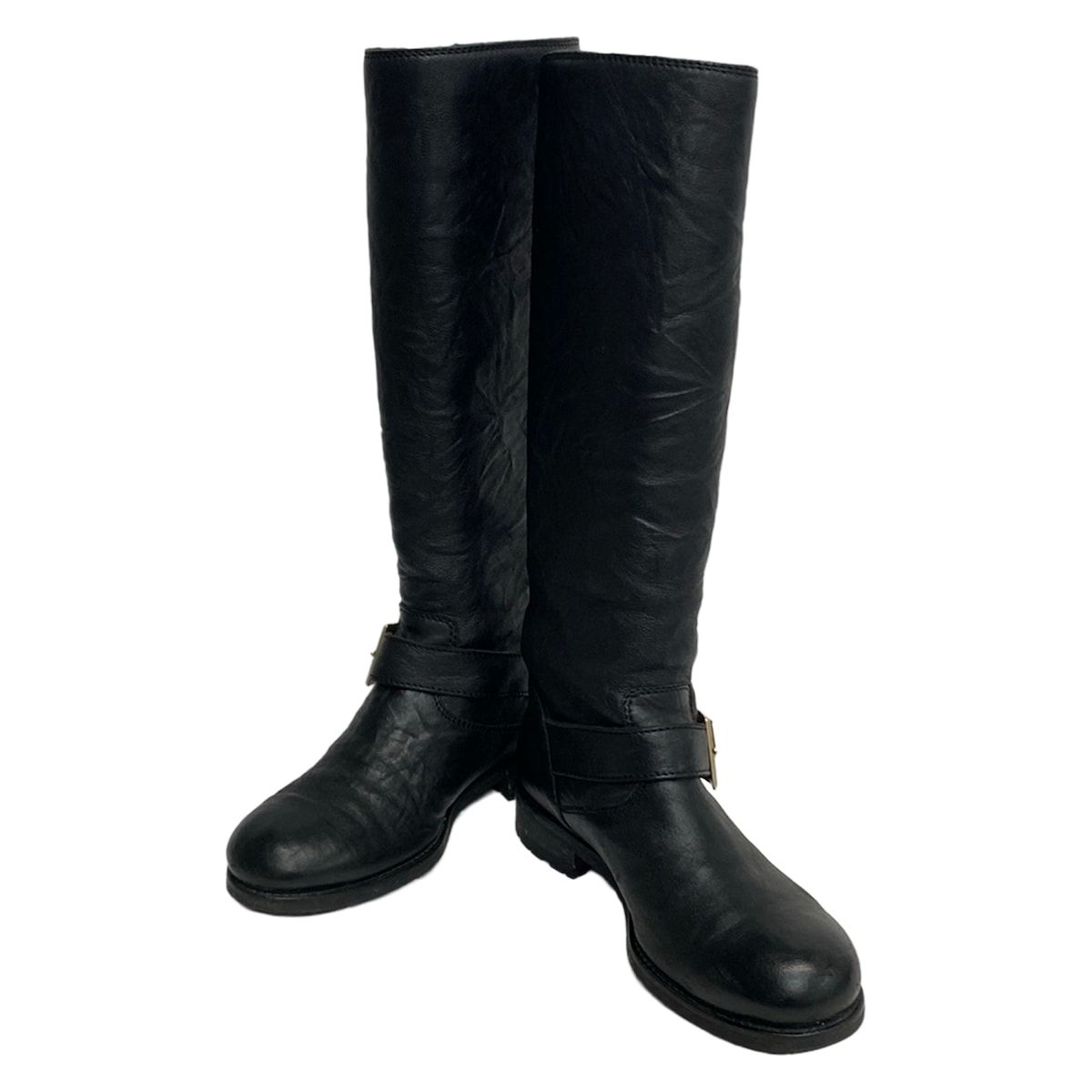 14万★JIMMYCHOO ジミーチュウ STANFORD エンジニア ブーツ黒 JIMMY CHOO(ジミーチュウ) ロングブーツ 36 レディース 黒 エンジニア