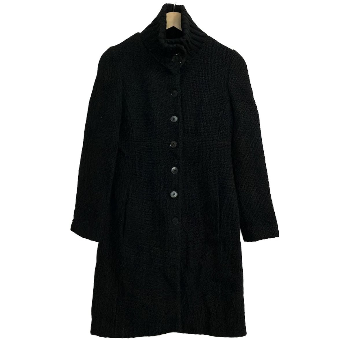 EMPORIOARMANI(エンポリオアルマーニ) コート サイズ40 M レディース美品 - W2L08T 黒 ニット/ウール 5,680円