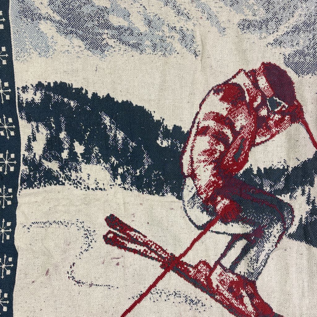 vintageラグ ブランケット マルチカバー タペストリー スポーツ SPORT スキー ウィンター 雪山 ネイティブ柄 民族 幾何学 2256