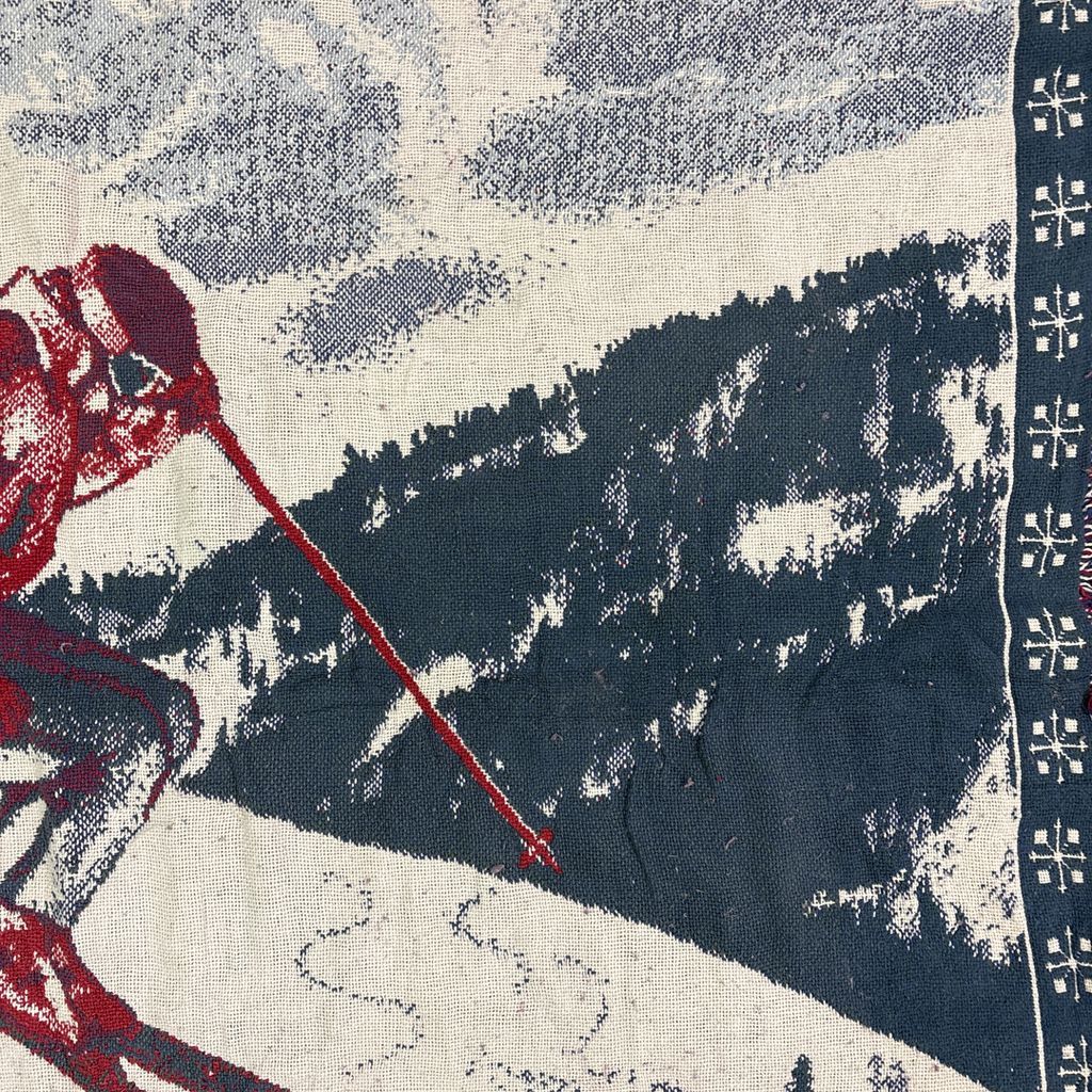 vintageラグ ブランケット マルチカバー タペストリー スポーツ SPORT スキー ウィンター 雪山 ネイティブ柄 民族 幾何学 2256