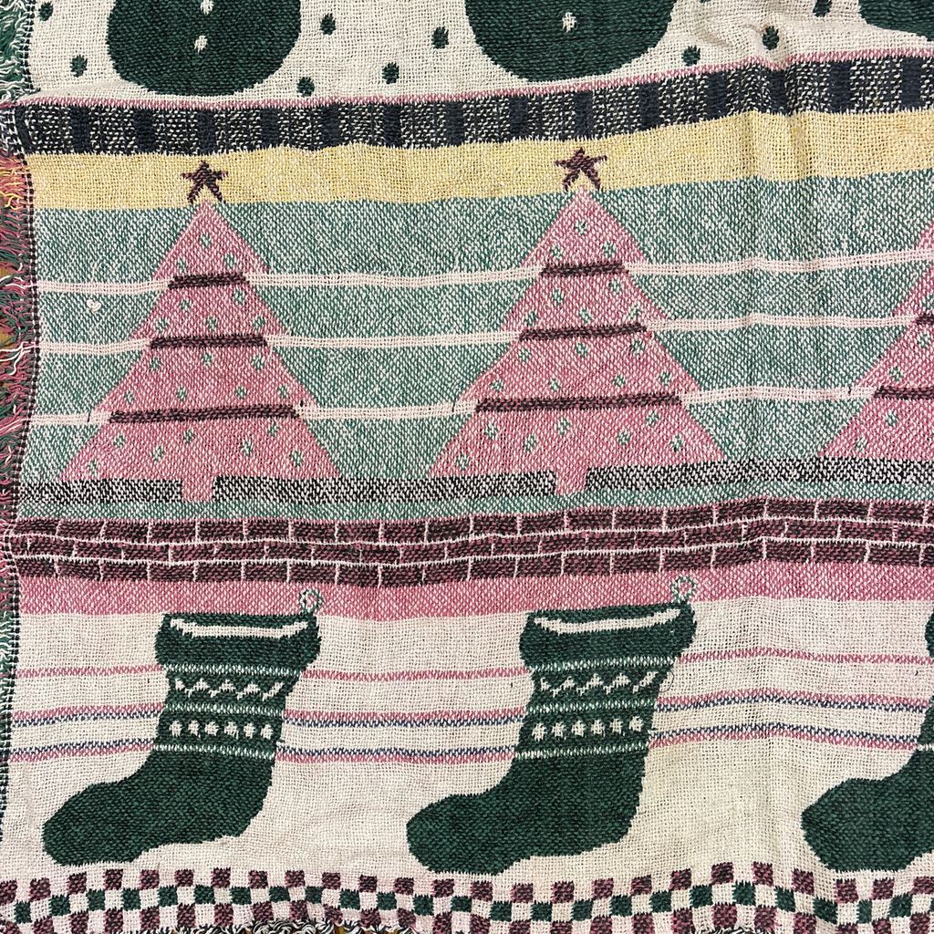 vintageラグ ブランケット マルチカバー タペストリー クリスマス