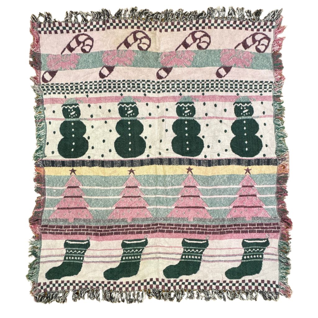 vintageラグ ブランケット マルチカバー タペストリー クリスマス