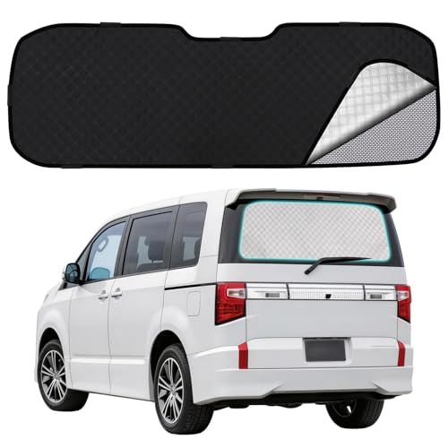 ZATOOTO 三菱 デリカ D5専用 サンシェード 軽自動車 リアウィンドウ用 | リアガラス メッシュカーテン 網戸 2層タイプ 2in1一体式 車中泊 遮光 日差し 紫外線カット 虫よけ断熱 UVカット 目隠し プライバシー保護 車用 101a16b6