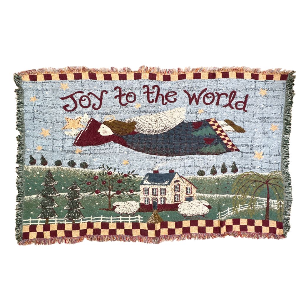 vintageラグ ブランケット マルチカバー タペストリー 天使 エンジェル カントリー メッセージ Rug Blanket Angel 4145