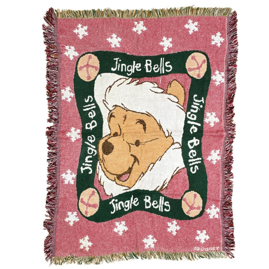 vintageラグ ブランケット マルチカバー タペストリー ディズニー くまのプーさん クリスマス Rug Blanket Disney Pooh 3772