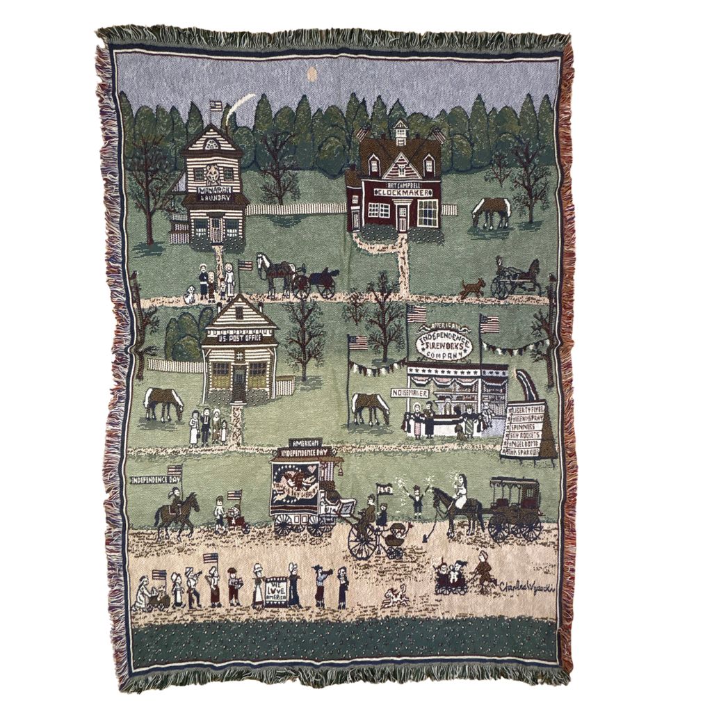 vintageラグ ブランケット マルチカバー タペストリー 90s カントリー 星条旗 Country Rug Blanket 2745