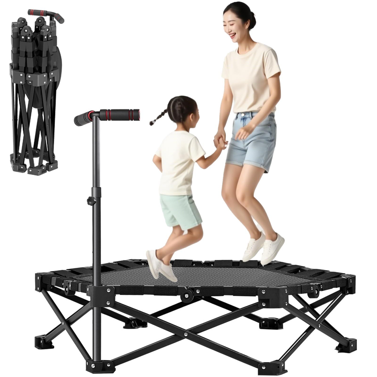 トランポリン 室内用 折りたたみ式 106cm 大型 静音 子供 大人 兼用