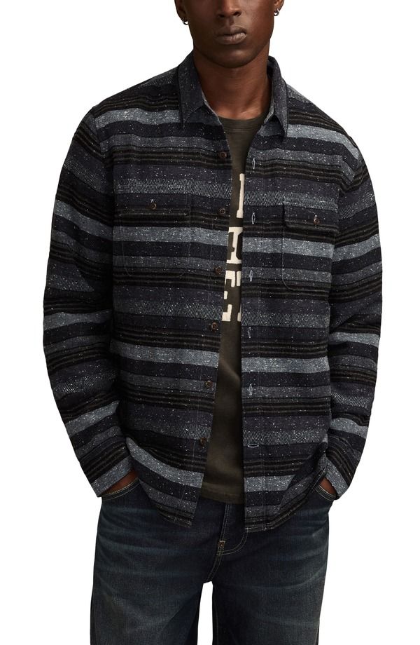 ラッキーブランド メンズ トップス シャツ Lucky Brand Snow Heather Flannel Shirt Blue Multi ブルー