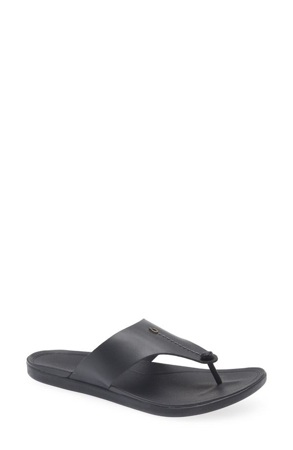 オルカイ レディース シューズ サンダル OluKai Hoopio Mele Flip Flop Black Black ブラック