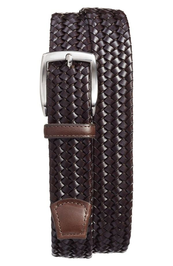 トリノ メンズ アクセサリー ベルト レザー Torino Woven Leather Belt Brown ブラウン